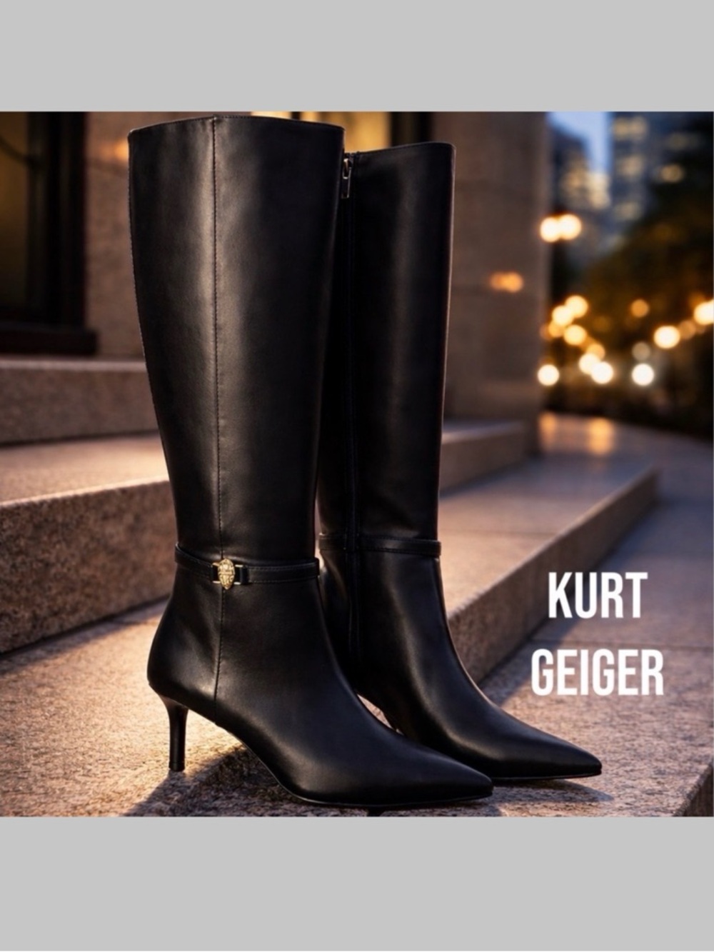 NWOB $265 Kurt Geiger London Kensington Tall Knee-High Leather Boots